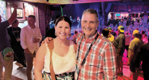 Singin’ the Blues: Roddy and Megan Broeckling, Aspire’s senior events specialist, during the Ignite the Night party at the House of Blues at Disney Springs. (Photo: LM staff)