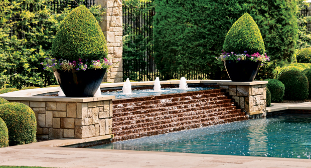 Water features play a crucial role in the aesthetic of the landscape, and pockets of perennials throughout the gardens can create a safe haven for pollinators. (Photo: Southern Botanical)