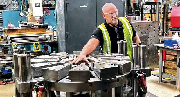 Show and tell: Ryan Ladley, the vice president of operations at Echo, led a tour of the company’s production facility in Lake Zurich, Ill., during the Power-On-Athon 2024 product launch event, where Echo unveiled 10 new products. (Photo: LM staff)