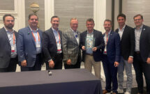 The highest ACE award, ACE of the Year, was presented to Jeffrey Johns (center), Coastal Greenery, Brunswick, Ga. Photo: McFarlin Stanford