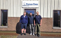 Paving the way: The LM team took a trip out to Grant, Mich., to check out Porous Pave’s facility and operations. Pictured (left to right) are Connor Ouwinga, Pourous Pave’s national sales manager, LM’s Nader Hassen, and Pouros Pave’s owner Dave Ouwinga. (Photo: LM staff)