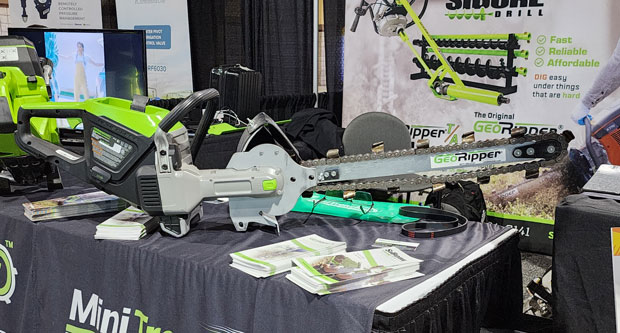 One of MiniTrencher's tools being showcased at its booth. Photo: LM Staff