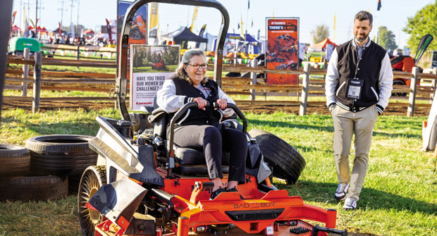 The outdoor demo area allowed attendees to test equipment, including this zero-turn mower from Bad Boy Mowers. (Photo: courtesy of OPEI)