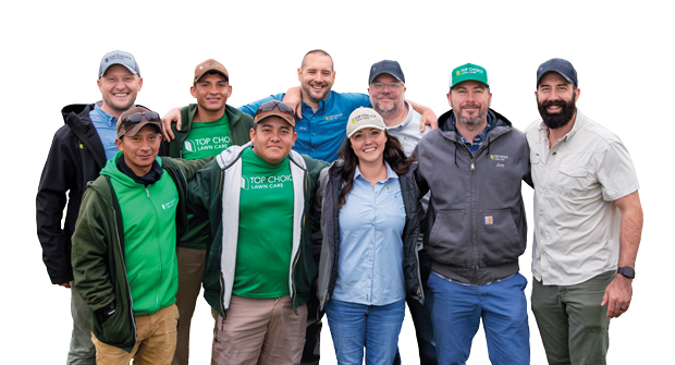 The team from Top Choice Lawn Care in Austin, Texas, is ready for a big year in 2025. (Photo: Lucas Forsythe, Blue Griffin Marketing)