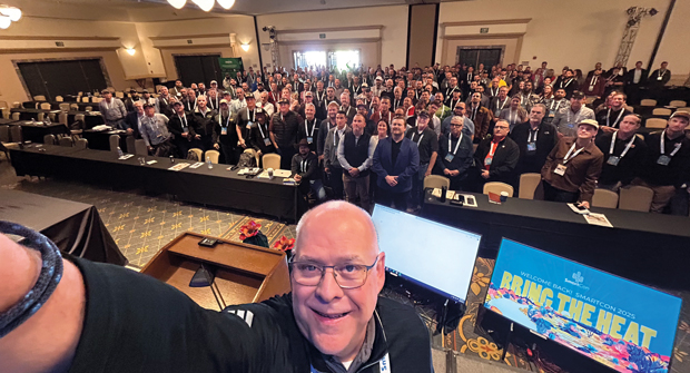 Smile! A selfie taken from the stage at Weathermatic’s SmartCon 2025 event in Phoenix. (Photo: LM staff)