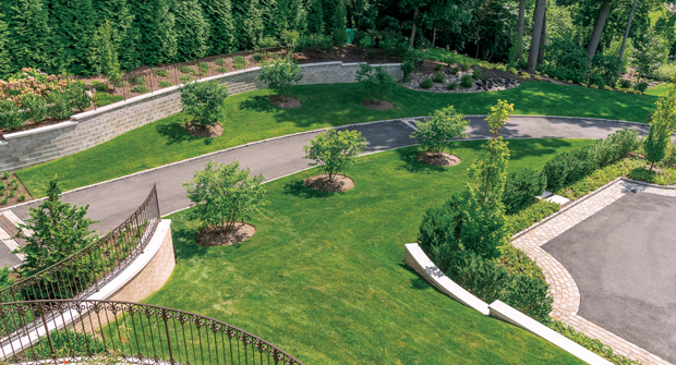The narrow driveway was widened, and many trees initially had to be removed due to poor health. Haugsjaa says they were thankfully able to plant more trees than they had initially taken down. (Photo: Rachel Bires and Goldberg and Rodler, Inc.)