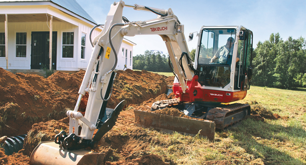 Dirty work: For tasks that require higher reliability, power and efficiency, buying a new machine will likely keep productivity up and headaches down. (Photo: Takeuchi)