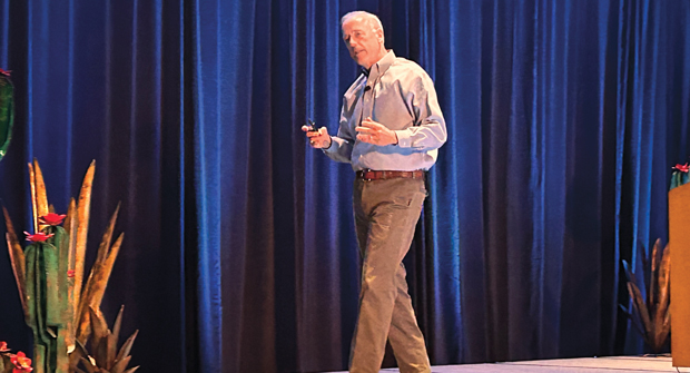 Greg Herring with The Herring Group and a regular LM columnist went inside the numbers on how irrigation can impact a company’s bottom line during SmartCon 2025. (Photo: LM staff)