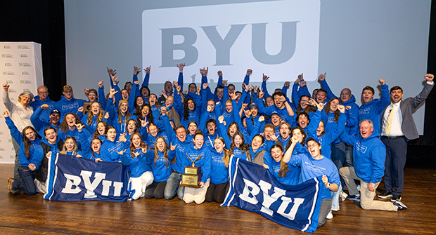 The BYU - Provo team took home its second-consecutive National Collegiate Landscaping Competition trophy at the 2025 event (Photo: Philippe Nobile/NALP)