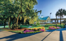 1. The stadium surrounds its sitting areas and walkways with vivid annuals, bountiful perennials, formal hedges and shaded tree canopies to encourage a fun and pristine aesthetic. (Photo: Ruppert Landscape)