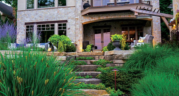 Drainage on the property was improved with extensive drain tiles that directed water to the lower parts of the yard, allowing plantings and landscape beds to thrive. (Photo: David J. Frank Landscape Contracting)