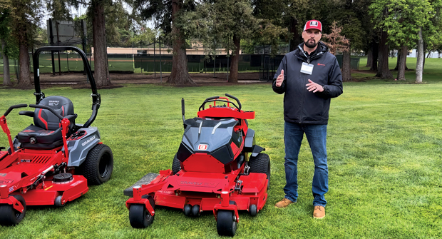 The Gravely Guy: Cole Brown overviewed the key improvements being made to electric mowers. (Photo: LM Staff)