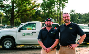 Kurt Bland (right) with David Koehn of Koehn Outdoor in Jacksonville, Fla. Bland acquired Koehn in October. (Photo: Bland Landscaping)