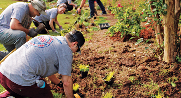 HighHopes donated the plant material that was used in the Day of Service renovation. (Photo: HighGrove Partners)