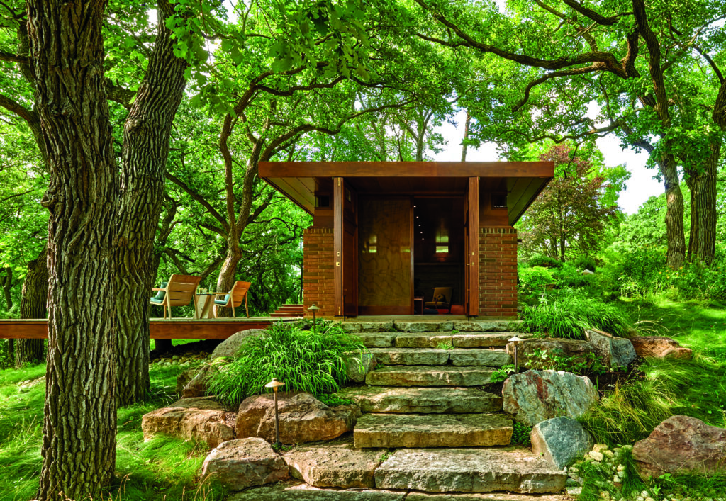 The teahouse and surrounding boulders were an original part of Wright’s design. (Photo: Tony Soluri)