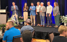 Jeffrey Scott (center) introduces the team from Jeffrey Scott Consulting to attendees at the Summer Growth Summit in Cleveland. (Photo: LM staff)