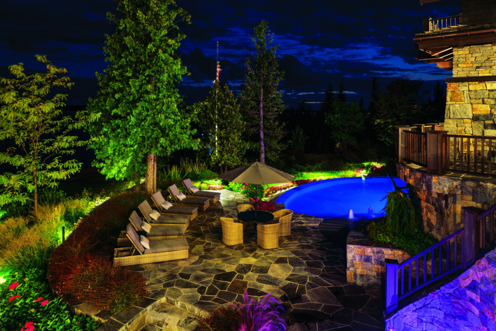Lighting played a massive role in the landscaping, adding to the many colors and textures of the site and creating a safe environment that could be enjoyed at all times of the day. (Photo: Chris Major)