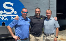 (Left to right) Scott Soltau; Joe Ritchie, general manager, Bland; and Kurt Bland, president/CEO at transaction close (Photo: Bland Landscaping)