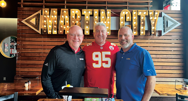 10. Gridiron gathering: With the first week of the NFL season looming, LM’s Editorial Director Seth Jones (center) and Hollister met up with Tony Goldsby, the director of sales for The Andersons. The meeting went way better than the first game for the hometown Chiefs. (Photo: LM staff)