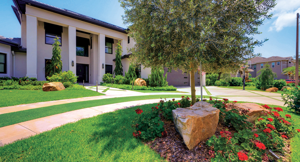 Lee says the home originally had a ’90s Mediterranean look, and the clients wanted to revamp everything to be clean, modern and 21st century. (Photo: Landscapes by Randy Lee)