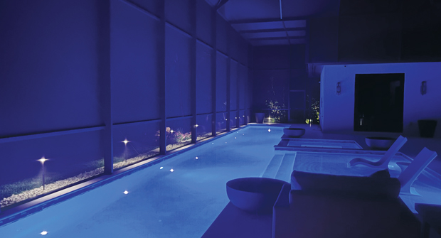 To see more examples of LRL’s use of color-changing lighting, visit LM’s March 2025 Hardscape Solutions feature on the company’s “Contemporary Gulf Front Retreat” project. (Photo: Landscapes by Randy Lee)