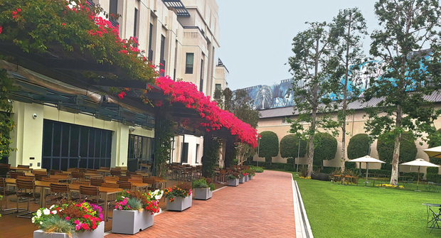 To help with noise, Cadre Landscape made the switch from gas to electric equipment back in 2015. (Photo: © 2025 Sony Pictures Entertainment. All Rights Reserved. Courtesy of Cadre Landscape)