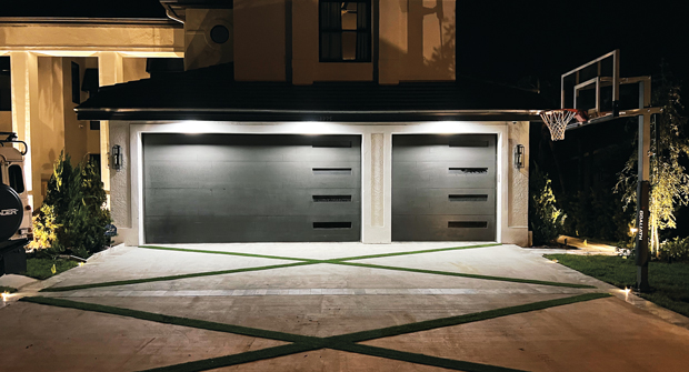 “I really liked the driveway designs,” Lee says. “I thought they looked super cool. I think we were really able to marry the interior (and) exterior.” (Photo: Landscapes by Randy Lee)