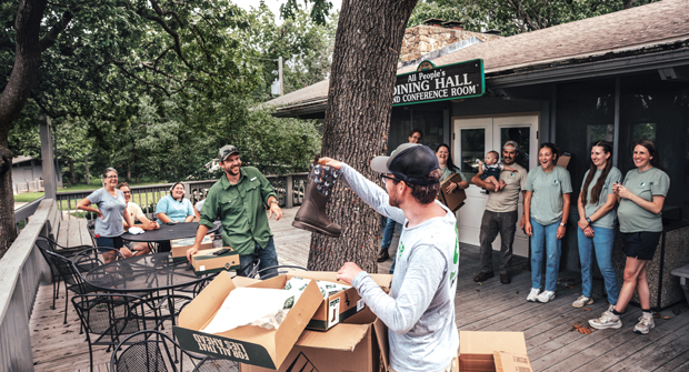 Spencer B. and Muck Boots were able to give the Tall Oaks staff new pairs of boots. (Photo: The Original Muck Boot Company)