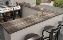 Pre-Fab L-Shaped Top Travertine Titanium (Photo: Florim USA)