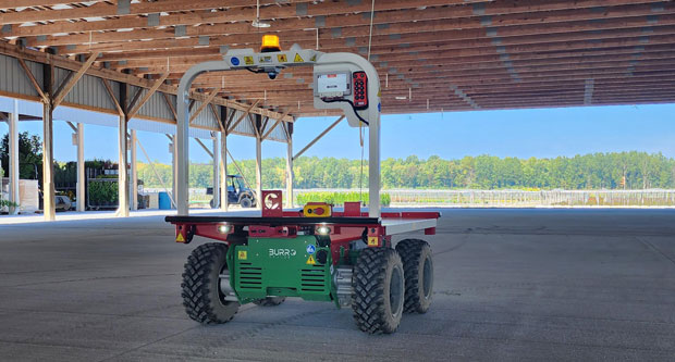 One of the new Burro Grande autonomous robots at Ridge Manor. (Photo: LM Staff)