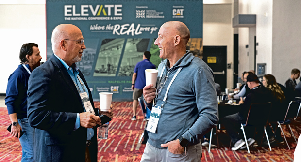 Face to face: The smaller footprint and intimate nature of Elevate has made it a popular event among landscape pros in just its fourth year. (Photo: NALP)