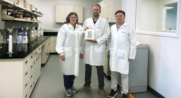 Bringing Barricor to life: The Barricor development team at Envu includes (from left) Debbie Koufas, Arunas Damijonaitis, Ph.D., and Kyle Denk. (Photo: LM staff)