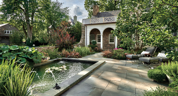 Water plays a massive part in the property’s charm and aesthetics, with the lily pond, pool area and lakefront all fit for a relaxing afternoon. (Photo: Mariani Landscape)