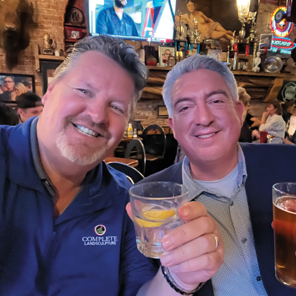 It’s a Park City party!: We can always count on Complete Landsculpture co-owner and vice president Gene Freeman (left) for a few big laughs and a great discussion on music. Freeman and Chris Strempek, president and CEO of Complete Landsculpture, will host GROW! 2026 in Dallas next month. (Photo: LM staff)