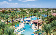 The multiple pools add to the resort-style aesthetic of the property, requiring diligent turf and tree care to keep everything clean and manicured. (Photo: Gothic Landscape)