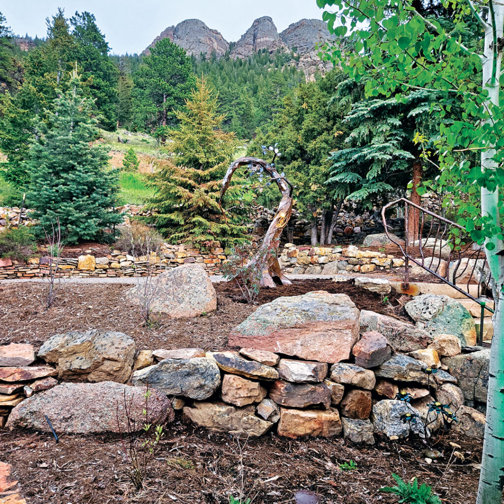 To promote sustainability, the design at High Mountain Haven integrated an extensive palette of hardy, native plants suited to Colorado’s unforgiving, arid, high-altitude environment. (Photo: Alpine Gardens)