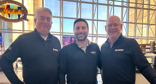 Aspiring to greatness: GROW! 2026 in Dallas brought out the best in the industry, including Aspire Software general manager Eli Zevin (center), who took time out of his schedule to snap a photo with LM’s Seth Jones (left) and Scott Hollister. (Photo: LM staff)