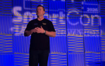 Weathermatic president Lex Mason delivers opening remarks to attendees at SmartCon 2026 in San Antonio, Texas. (Photo: LM Staff)