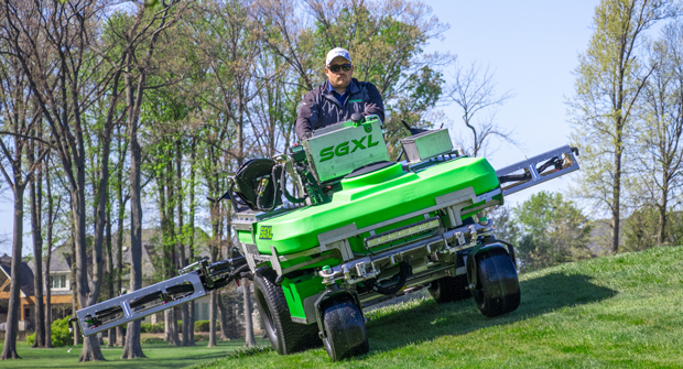 The Opti-Rate system on Steel Green’s sprayers helps operators ensure they have a consistent spray rate and spread. (Photo: Steel Green Manufacturing)