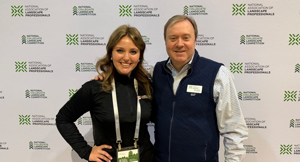 Back to school: During the annual National Collegiate Landscape Competition, LM’s Payton Szymczak took time to grab a photo with NALP CEO Britt Wood. (Photo: LM staff)