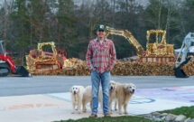 Josh Crawford’s artistic firewood displays are featured at local events like the Cashiers Festival of Trees for fundraising. (Photo: Chelsea Cronkite)